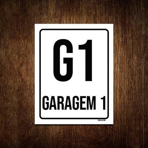 Imagem de Kit 3 Placas Sinalização Ambiente Indicativo G1 Garagem 1