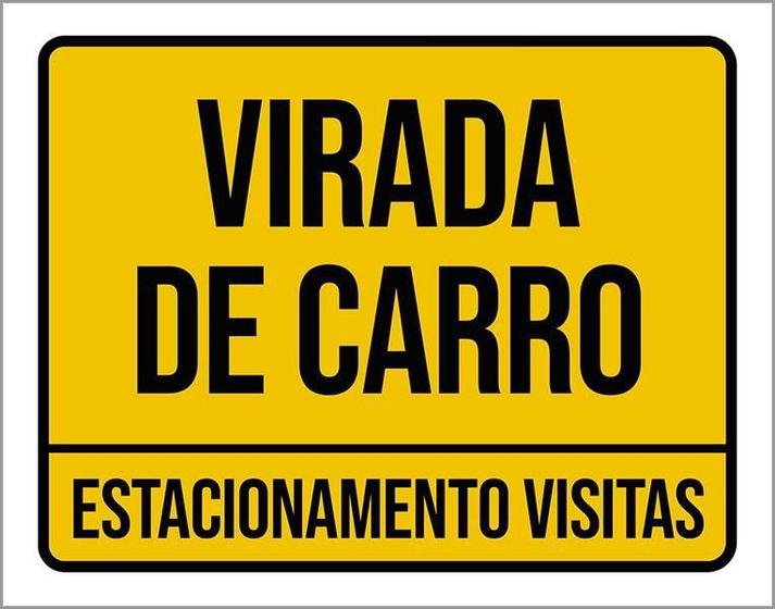 Imagem de Kit 3 Placas Sinalização Ambiente Virada De Carro