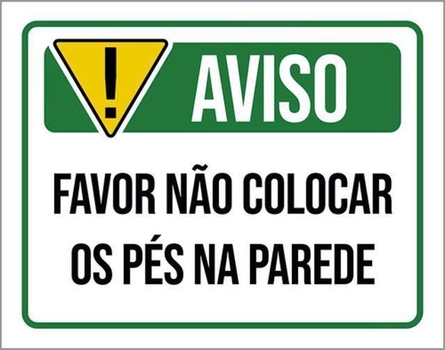 Imagem de Kit 3 Placas Sinalização Aviso Favor Não Colocar Pés Parede