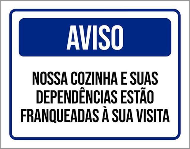 Imagem de Kit 3 Placas Sinalização - Aviso Nossa Cozinha Dependências