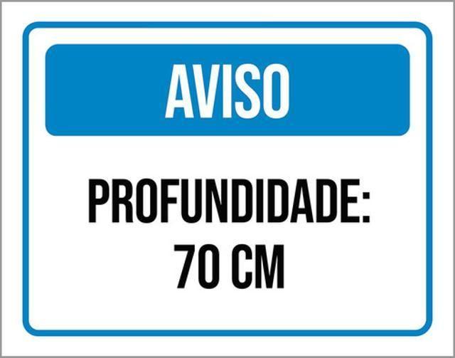 Imagem de Kit 3 Placas Sinalização - Aviso Profundidade 70Cm