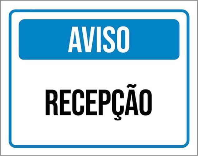 Imagem de Kit 3 Placas Sinalização - Aviso Recepção ul