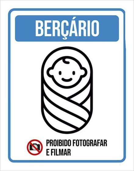 Imagem de Kit 3 Placas Sinalização Berçário Proibido Filmar Fotografar