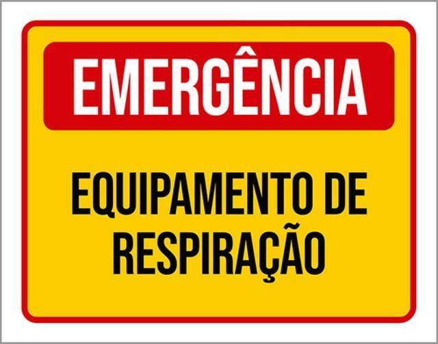 Imagem de Kit 3 Placas Sinalização - Emergência Equipamento Respiração