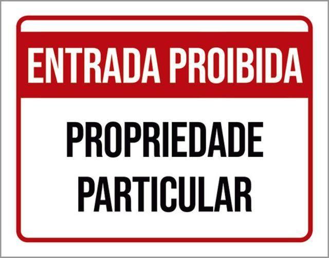 Imagem de Kit 3 Placas Sinalização - Entrada Proibida Tarja Vermelha