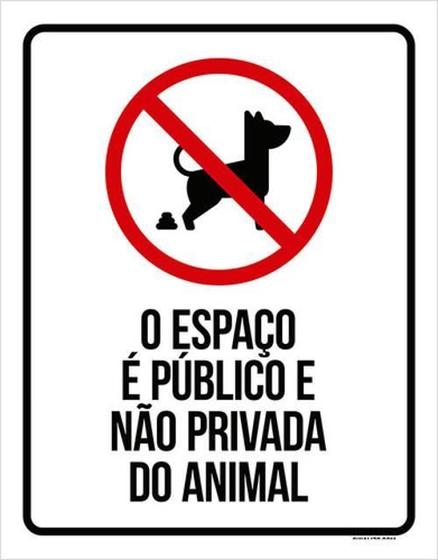 Imagem de Kit 3 Placas Sinalização - Espaço Público Não Privada Animal