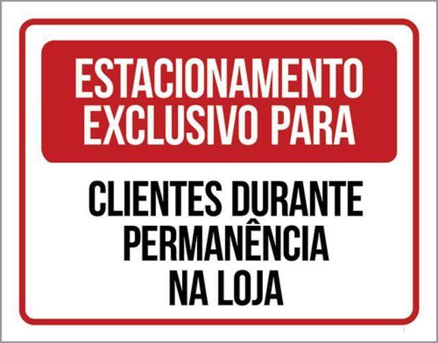 Imagem de Kit 3 Placas Sinalização Estacionamento Exclusivo Clientes