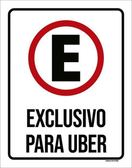 Imagem de Kit 3 Placas Sinalização - Estacionamento Exclusivo Uber