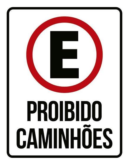 Imagem de Kit 3 Placas Sinalização Estacionamento Proibido Caminhões