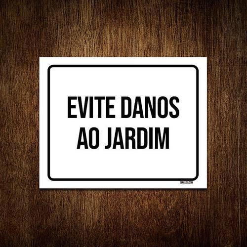 Imagem de Kit 3 Placas Sinalização Evite Danos Ao Jardim