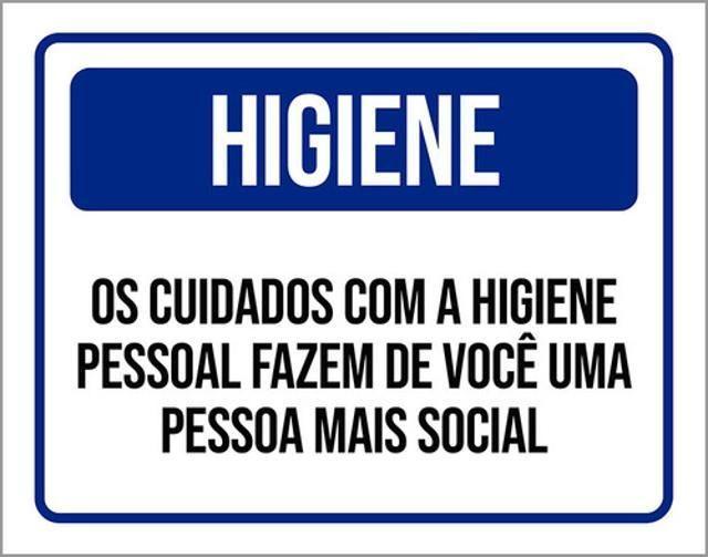 Imagem de Kit 3 Placas Sinalização - Higiene Cuidados Higiene Pessoal