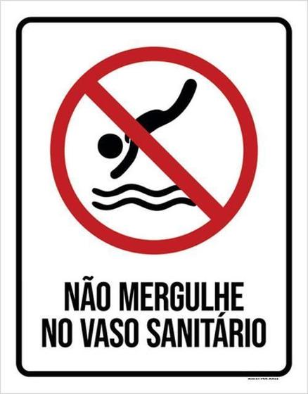 Imagem de Kit 3 Placas Sinalização - Não Mergulhe Vaso Sanitário