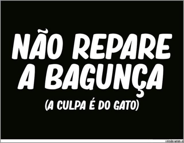 Imagem de Kit 3 Placas Sinalização - Não Repare Bagunça Culpa Do Gato