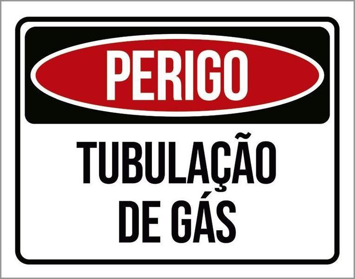 Imagem de Kit 3 Placas Sinalização Perigo Tubulação De Gás