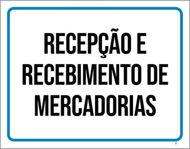 Imagem de Kit 3 Placas Sinalização Recepção Recebimento Mercadorias