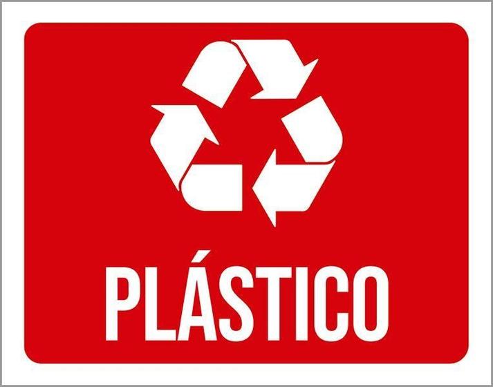 Imagem de Kit 3 Placas Sinalização Reciclagem Plástico