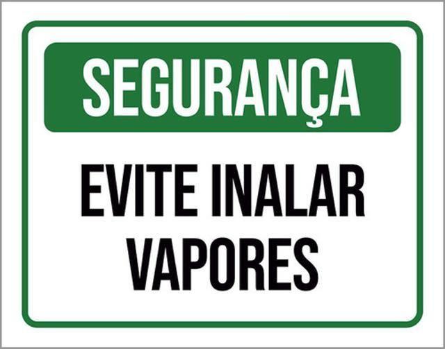 Imagem de Kit 3 Placas Sinalização - Segurança Evite Inalar Vapores