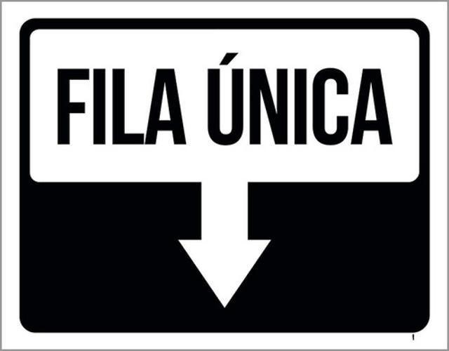 Imagem de Kit 3 Placas Sinalização - Seta Fila Única