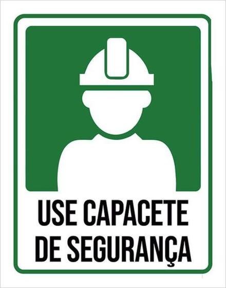 Imagem de Kit 3 Placas Sinalização Use Capacete Segurança