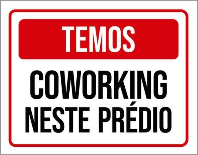 Imagem de Kit 3 Placas Temos Coworking Neste Prédio