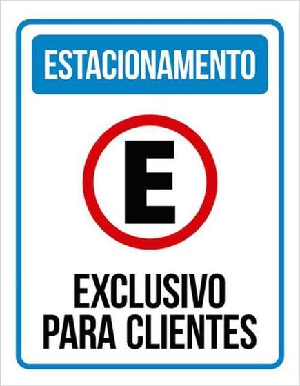 Imagem de Kit 3 Placas ul Estacionamento Exclusivo Clientes 36X46