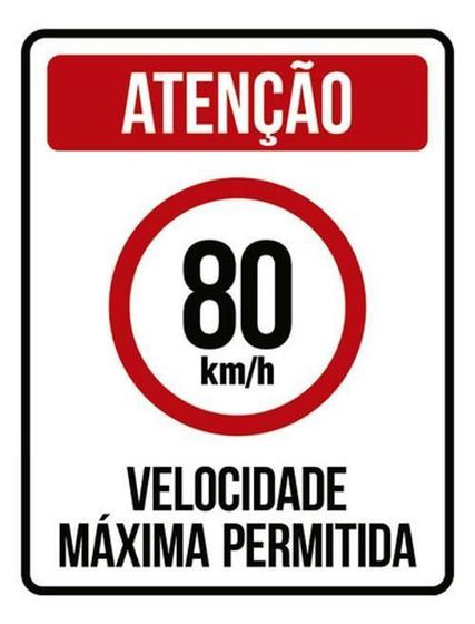 Imagem de Kit 3 Placas Velocidade Máxima 80Km Máximo 36X46