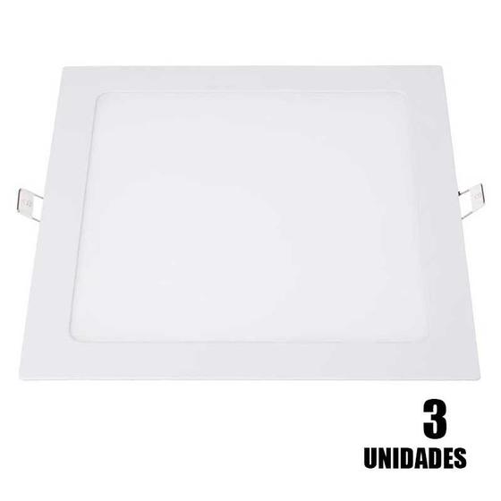 Imagem de KIT  3 Plafon Led Quadrado Embutir 17X17 Painel 12W 6500k Avant