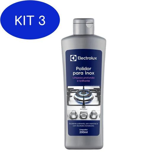 Imagem de Kit 3 Polidor Para Inox Electrolux 200ml