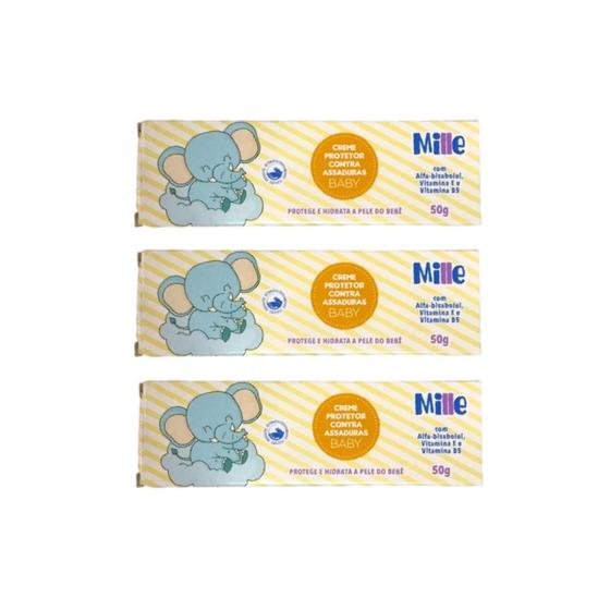 Imagem de Kit 3 Pomadas Para Prevenção De Assaduras Mille 50g