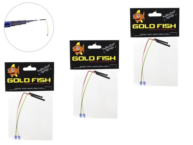 Imagem de Kit 3 Ponteira Inteligente De Pesca Vara de Mão Gold Fish - 6 Peças
