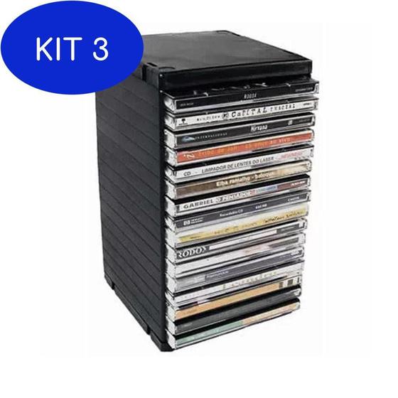 Imagem de Kit 3 Porta Cd - Rack Capacidade 16 Cd'S