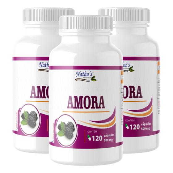 Kit 3 Potes Amora 120 Cápsulas 500mg Suplemento Nathus Menor preço em Kit 3 Potes Amora 120 Cápsulas 500mg Suplemento Nathus