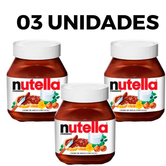 Imagem de Kit 3 Potes Creme De Avelã Com Cacau 650g Nutella