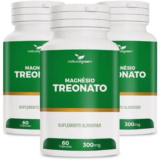 Kit 3 Potes de Magnésio Treonato com 60 cápsulas Suplemento Natural para concentração memória Original Menor preço em Kit 3 Potes de Magnésio Treonato com 60 cápsulas Suplemento Natural para concentração memória Original