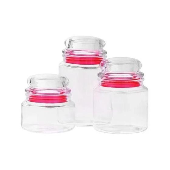 Imagem de Kit 3 Potes Herméticos Haüskraft 300ml 470ml 670ml Vermelho