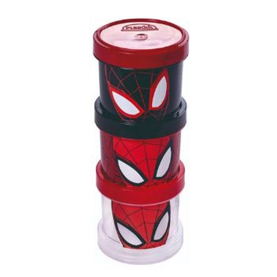 Imagem de Kit 3 Potes Lancheira Crianças Homem Aranha