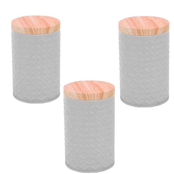 Imagem de Kit 3 Potes Multiuso Para Decoração Porta Mantimento Algodão
