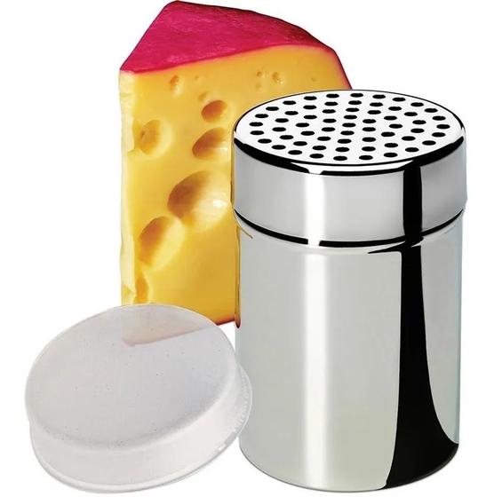 Imagem de Kit 3 Potes para Queijo Ralado Multiuso de Aço Inox 100% Lavável