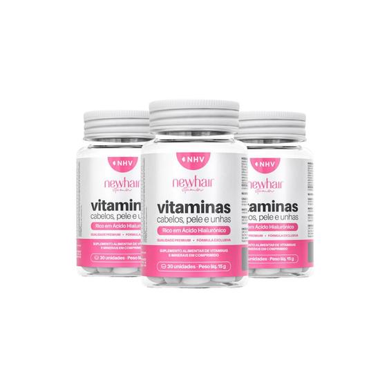 Imagem de Kit 3 Potes Vitamina Capilar - New Hair Ácido Hialurônico