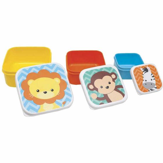 Imagem de Kit 3 Potinhos com Tampas - Infantil - Animal Fun - Zoo - P - M - G - Buba