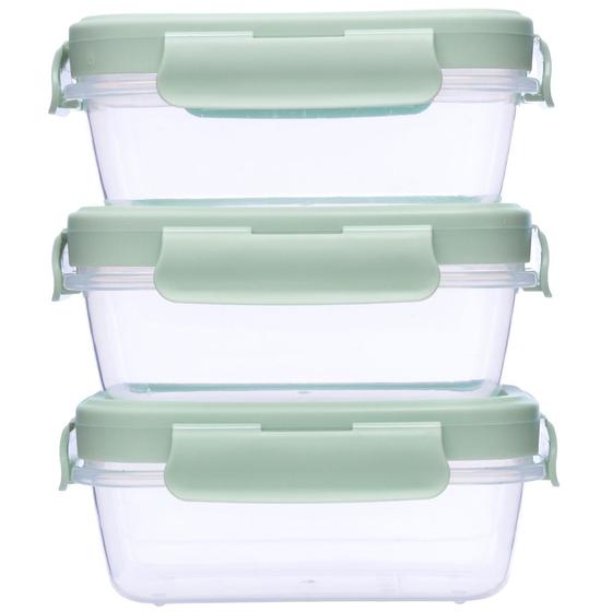 Kit 3 Potinhos Herméticos 100ml com Tampa e Trava Verde - Buba Menor preço em Kit 3 Potinhos Herméticos 100ml com Tampa e Trava Verde - Buba