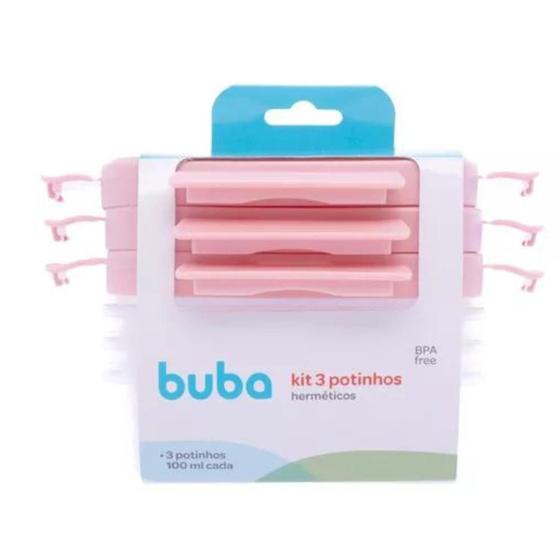 Menor preço em Kit 3 Potinhos Herméticos Infantil Freezer Microondas rosa