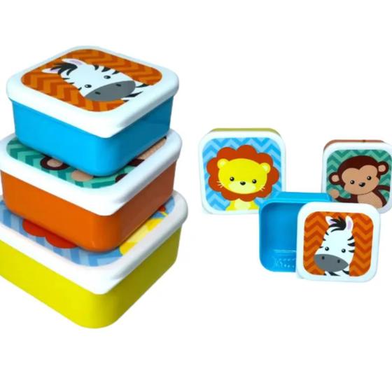 Imagem de Kit 3 Potinhos Para Lanche Animais - Buba Baby