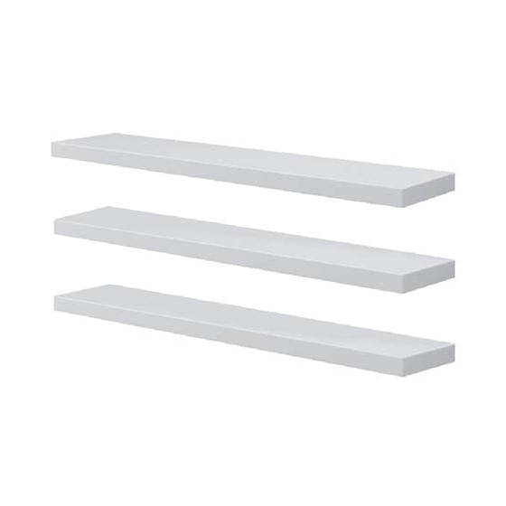 Imagem de Kit 3 Prateleiras 1,5x10x40cm com Bucha (Decorare) - Prat-K Branco