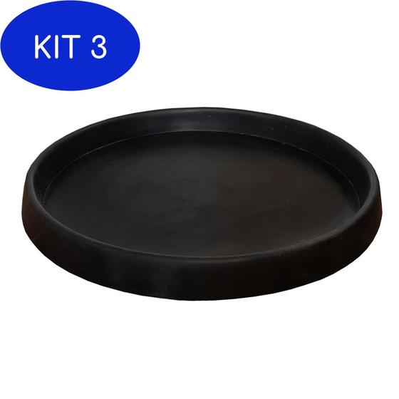 Kit 3 Prato Base Redondo Para Vaso De Planta Em Polietileno Menor preço em Kit 3 Prato Base Redondo Para Vaso De Planta Em Polietileno