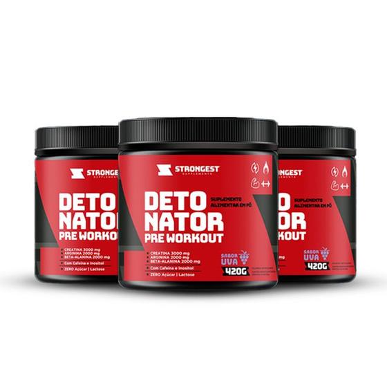 Kit 3 Pré Treino Detonator Creatina B-Alanina Strongest 420g ...