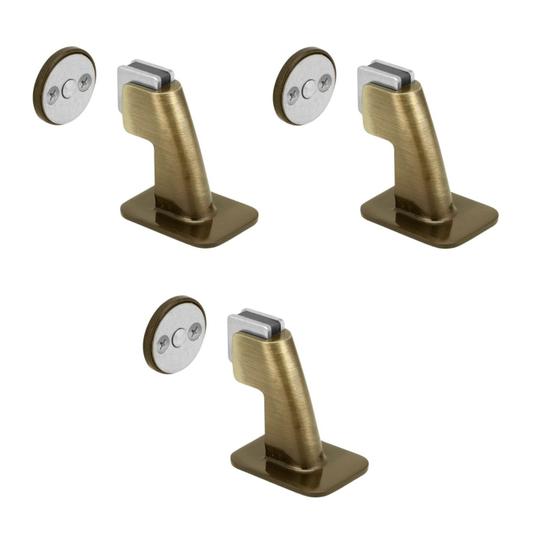 Imagem de Kit 3 prendedor fixador trava porta magnético adesivo 804 antique ouro velho imab imã piso e parede