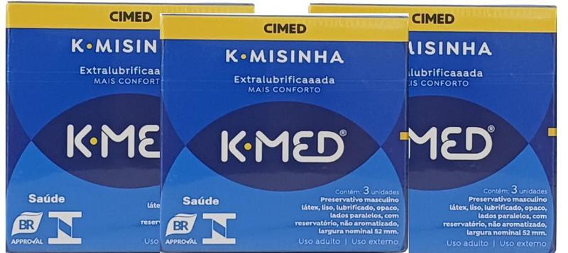 Imagem de Kit 3 Preservativo K-Misinha K-Med todtal de 9 unidades