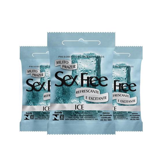 Imagem de Kit 3 Preservativo Sex Free Ice 3 Unidades