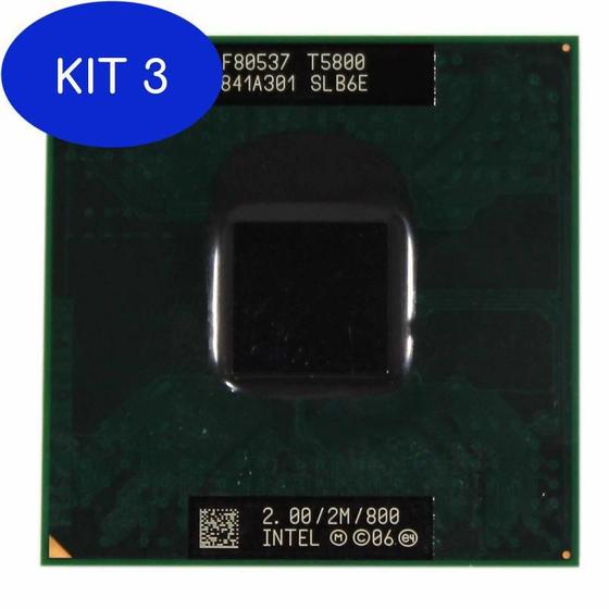 Imagem de Kit 3 Processador Notebook Intel Core 2 Duo T5800 2.00Ghz (11275)